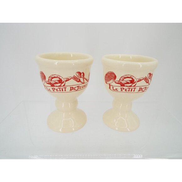 Vintage Other - Pair of Le Comptoir De Famille France Le Petit De'Jeuner Egg Cups